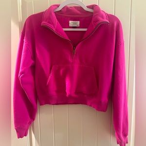 american eagle cropped quarter zip